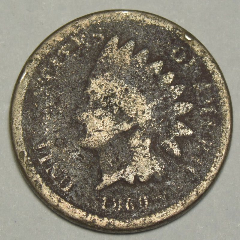 1860 Copper-Nickel Indian Cent . . . . Good corrosion