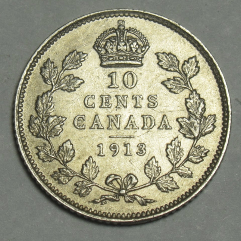 1913 Small Canadian 10 Cents . . . . Select Brilliant Uncirculated