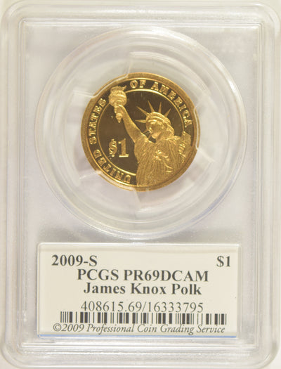 2009-S Polk Presidential Dollar . . . . PCGS PR-69 DCAM