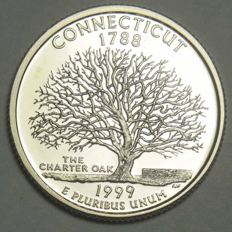 1999-S Connecticut State Quarter . . . . Superb Brilliant Proof Silver