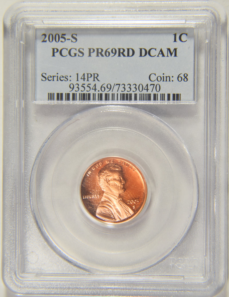 2005-S Lincoln Cent . . . . PCGS PR-69 RD DCAM