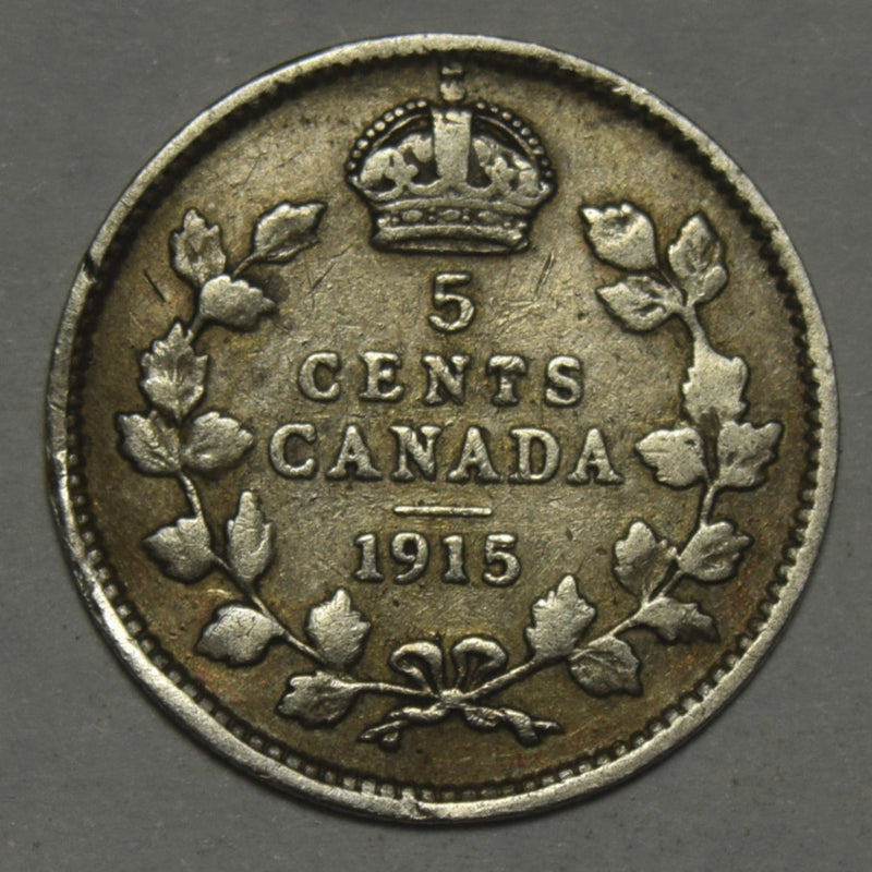 1915 Canadian 5 Cents . . . . VF/XF