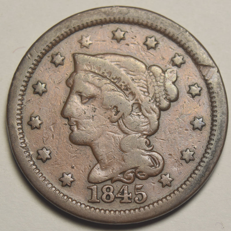 1845 Braided Hair Large Cent . . . . Very Good