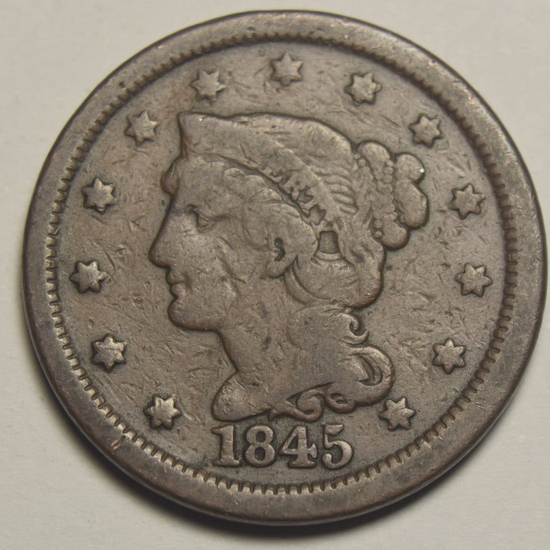1845 Braided Hair Large Cent . . . . Fine