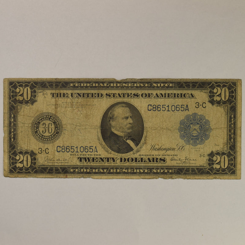 $20.00 1914 Federal Reserve Note Philadelphia Fr. 973 . . . . Fine
