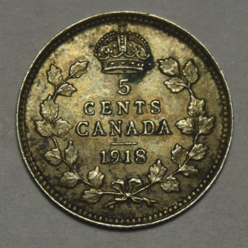 1918 Canadian 5 Cents . . . . Extremely Fine