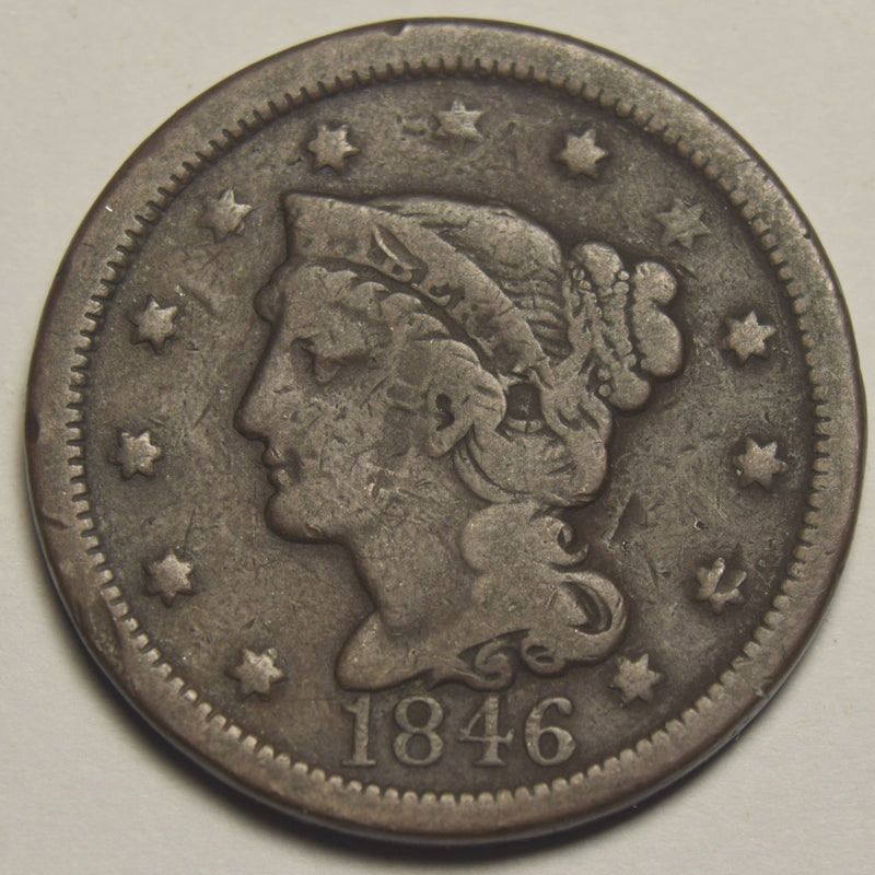 1846 Braided Hair Large Cent . . . . Fine