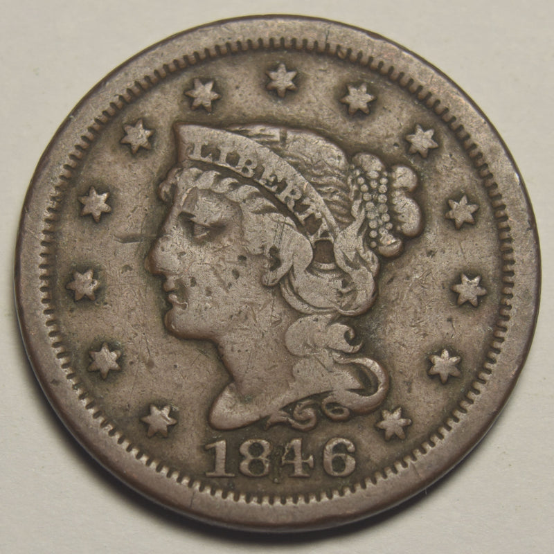 1846 Small Date Braided Hair Large Cent . . . . Fine