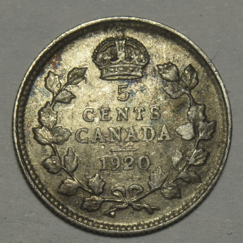 1920 Canadian 5 Cents . . . . XF/AU
