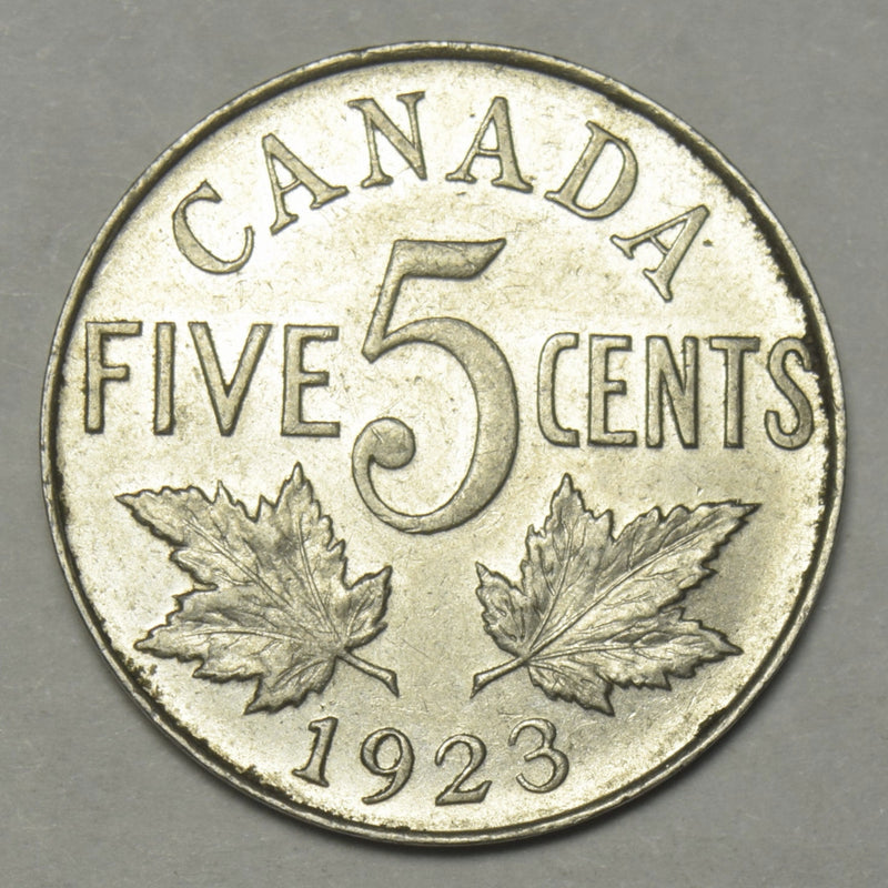 1923 Canadian 5 Cents . . . . XF/AU