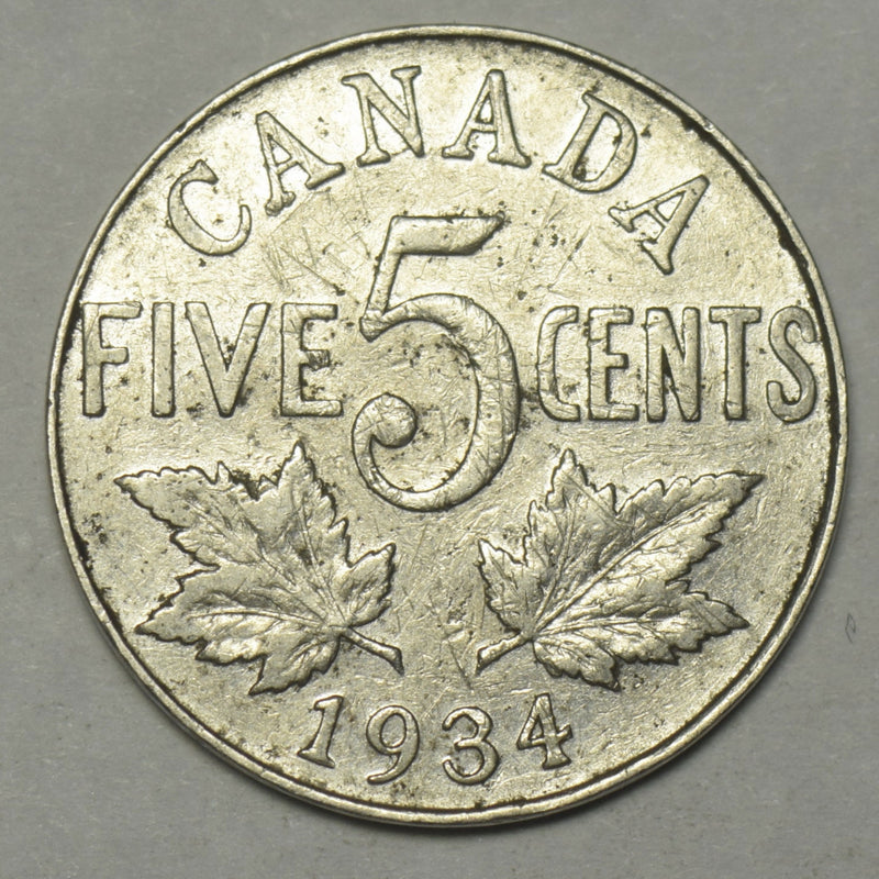 1934 Canadian 5 Cents . . . . Very Fine