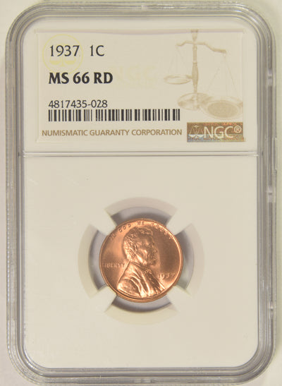 1937 Lincoln Cent . . . . NGC MS-66 RD