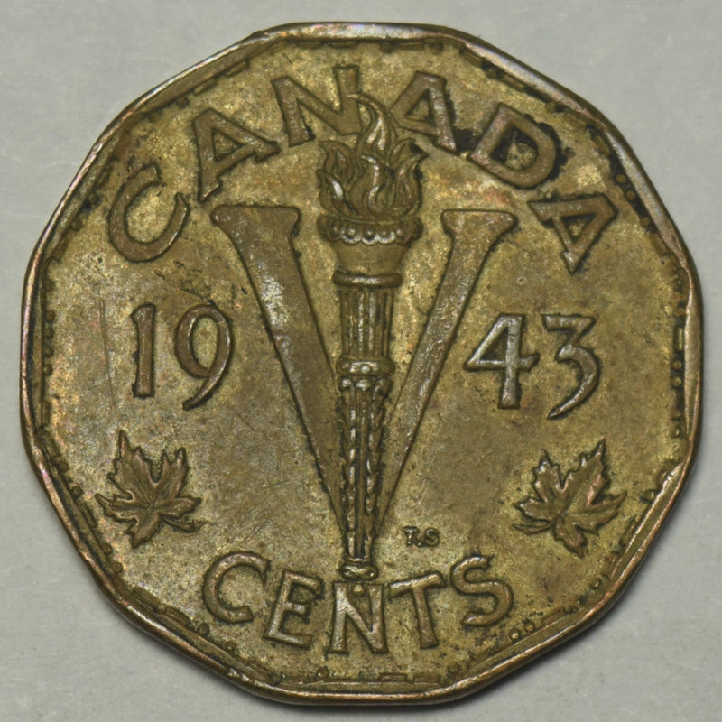 1943 Canadian 5 Cents . . . . XF/AU