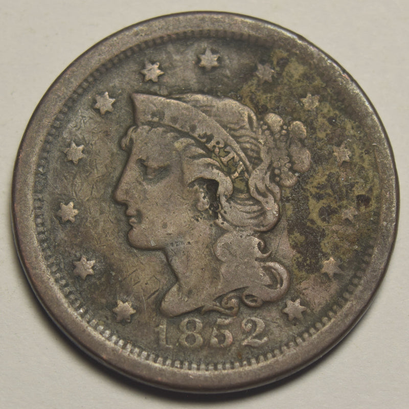 1850 Braided Hair Large Cent . . . . VG corrosion