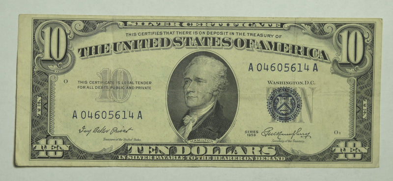 $10.00 1953 Silver Certificate Fr. 1706 . . . . Very Fine