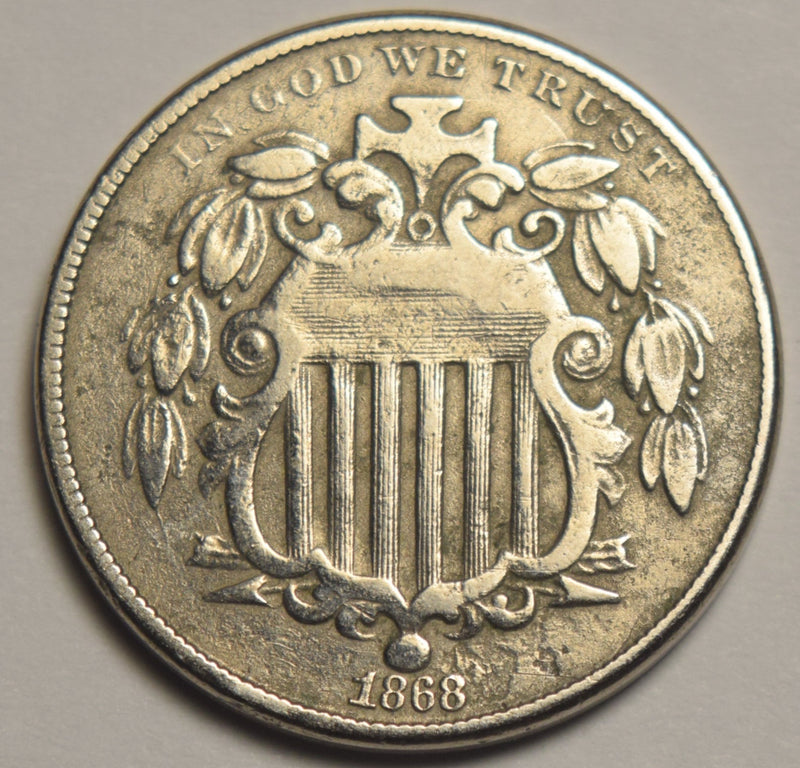 1868 Shield Nickel . . . . VF/XF cleaned