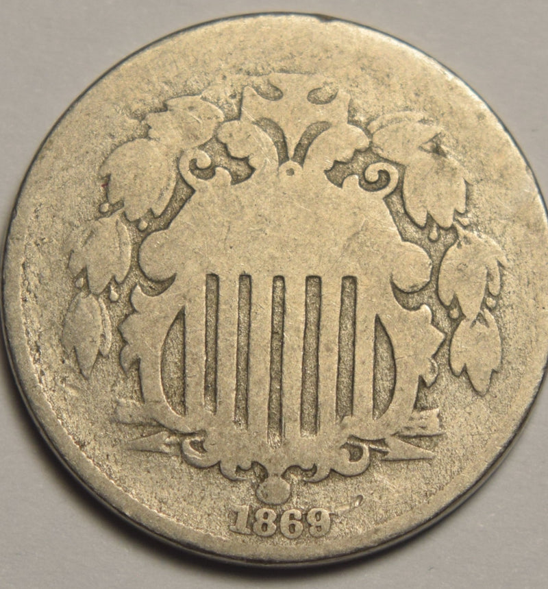 1869 Shield Nickel  . . . . Good