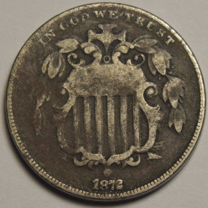 1872 Shield Nickel . . . . Fine dark corrosion