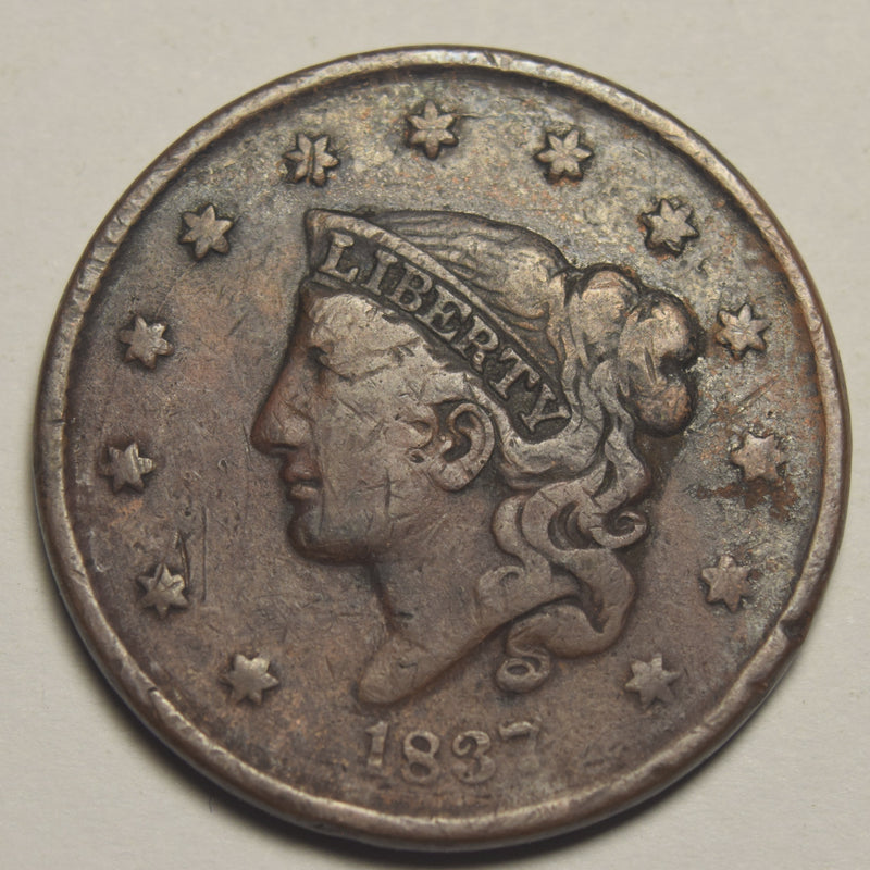 1837 Coronet Head Large Cent . . . . Very Good