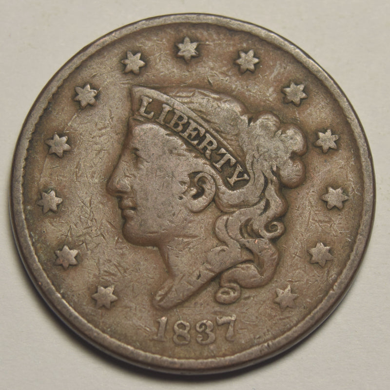 1837 Coronet Head Large Cent . . . . Fine