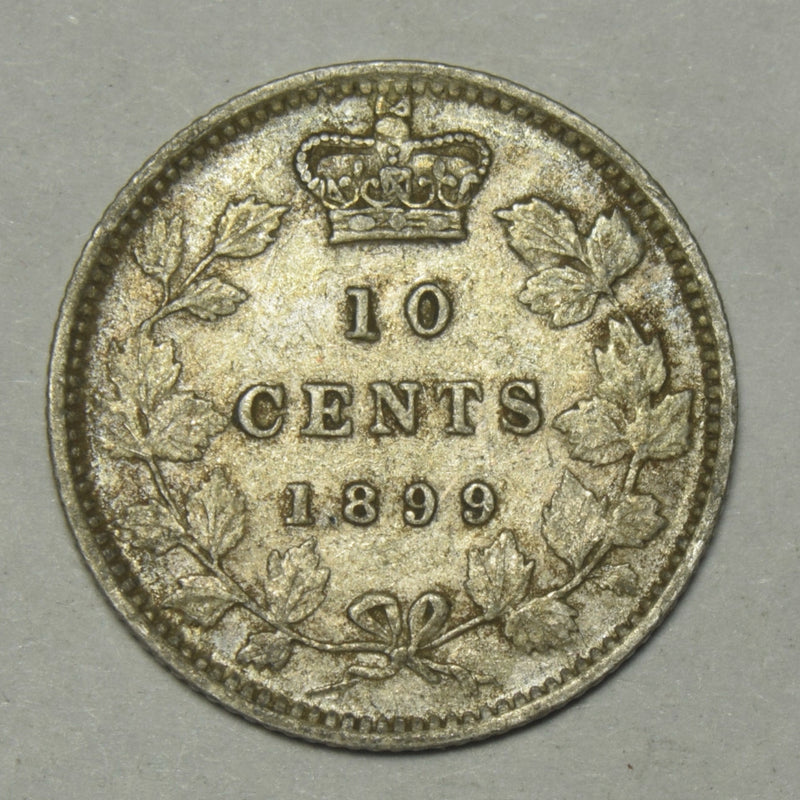 1899 Small 9 Canadian 10 Cents . . . . XF/AU