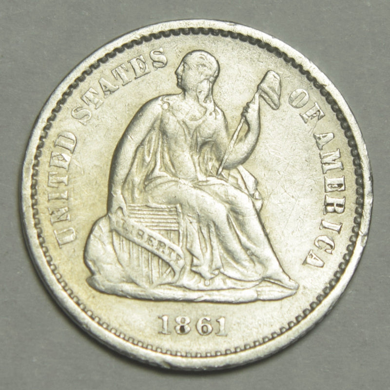 1861 Seated Liberty Half Dime . . . . Choice About Uncirculated