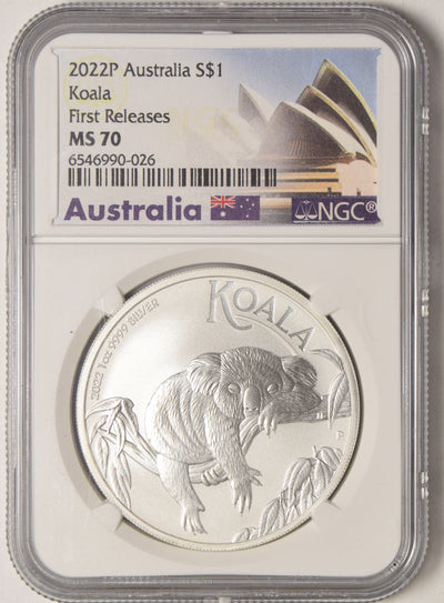 2022-P Australia Koala . . . . NGC MS-70 First Releases 1 oz. Silver