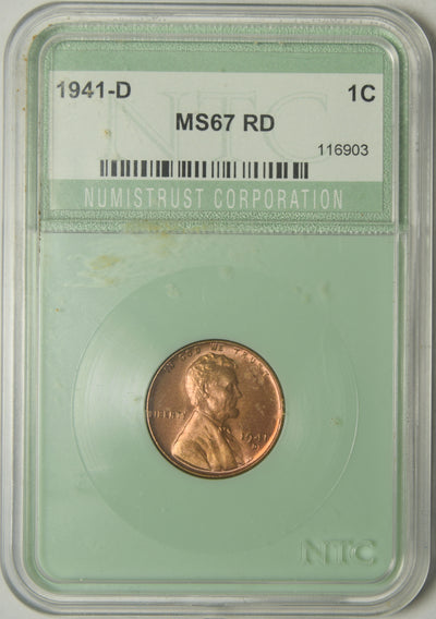 1941-D Lincoln Cent . . . . NTC MS-67 RD