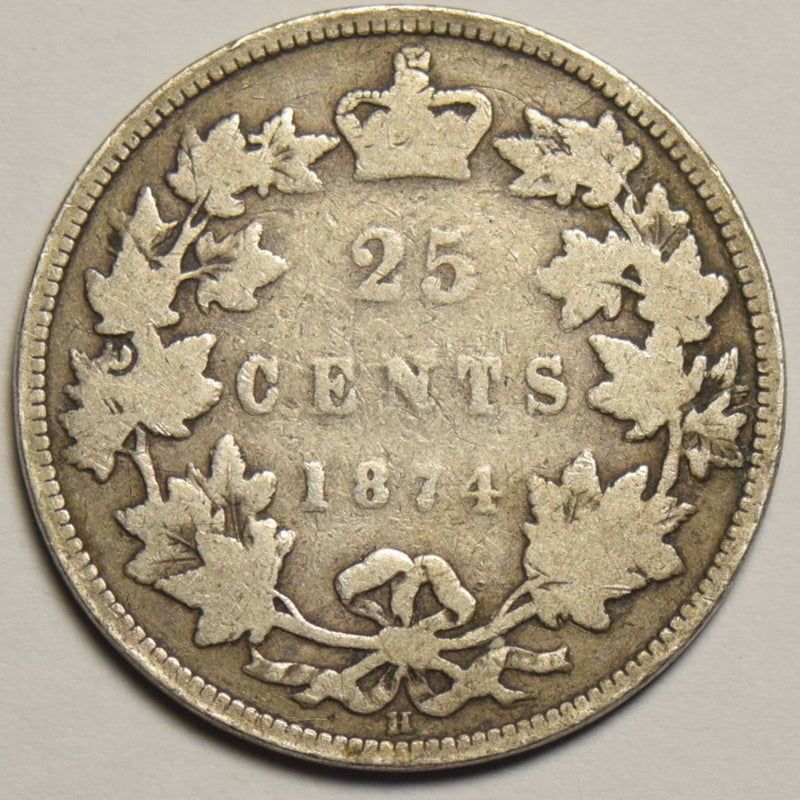 1874 H Canadian Quarter . . . . Good
