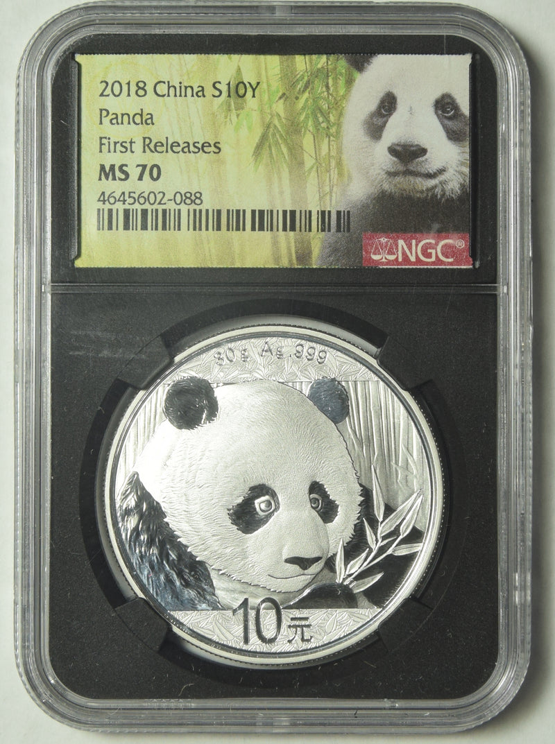 2018 10 Yuan Chinese Panda . . . . NGC MS-70 Silver First Releases