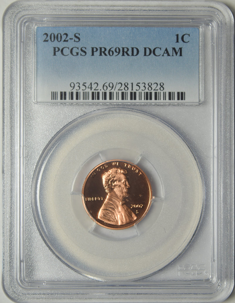2002-S Lincoln Cent . . . . PCGS PR-69 RD DCAM
