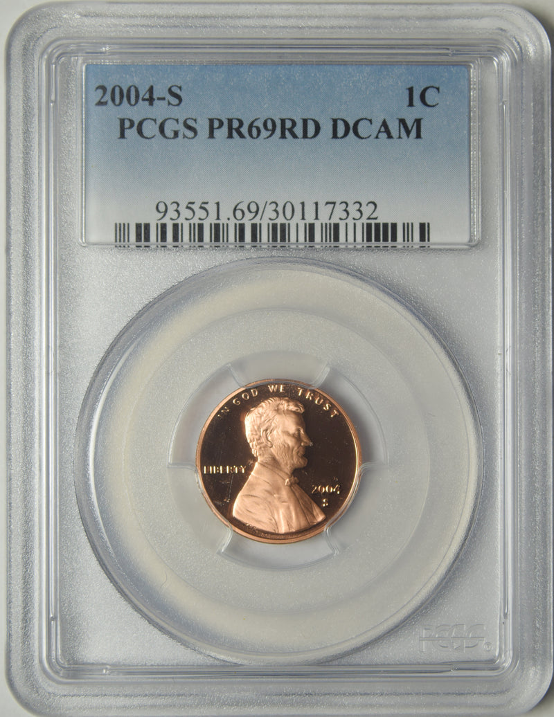 2004-S Lincoln Cent . . . . PCGS PR-69 RD DCAM