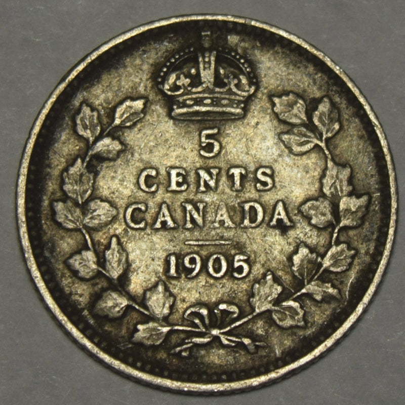 1905 Canadian 5 Cents . . . . VF/XF