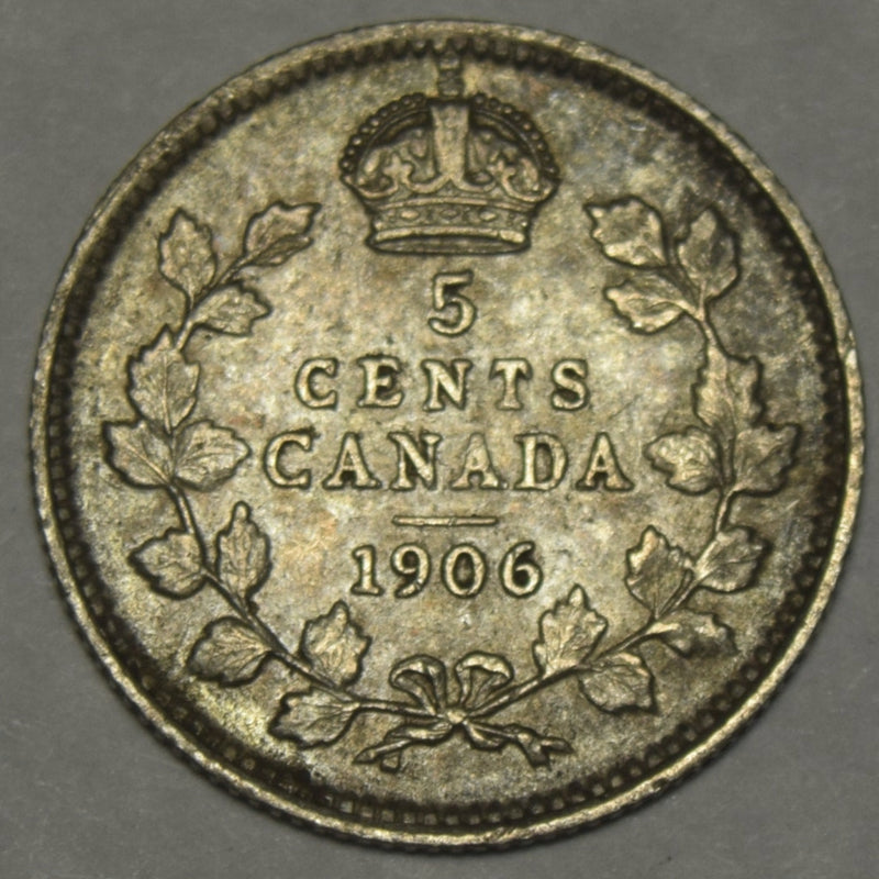 1906 Canadian 5 Cents . . . . VF/XF