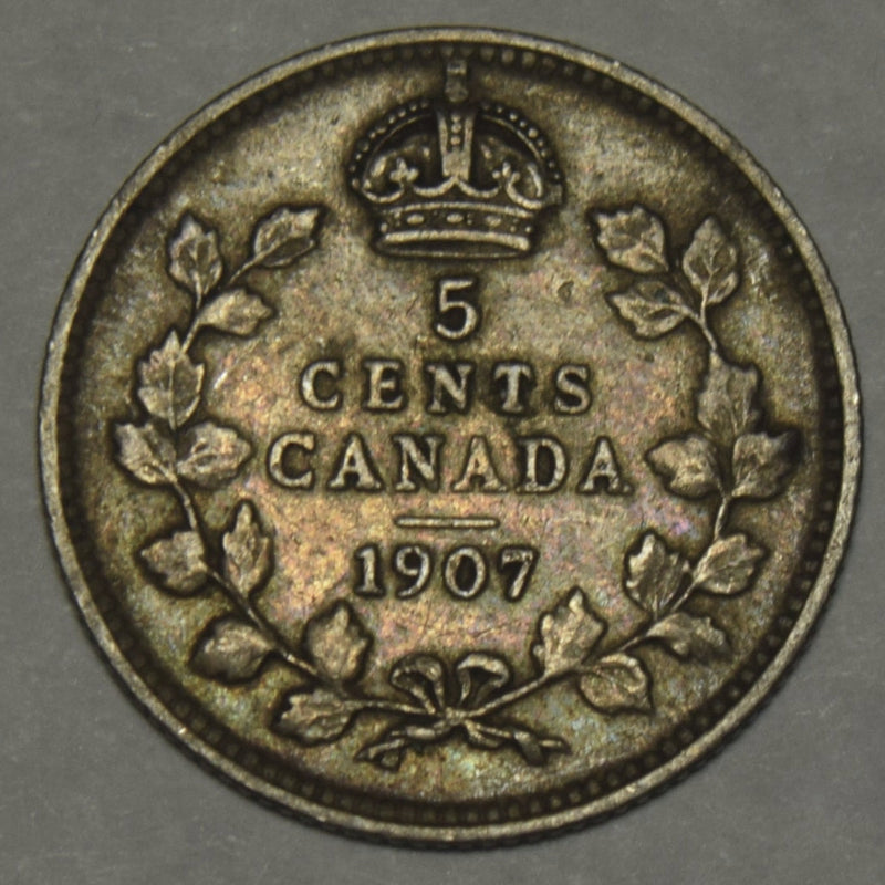 1907 Canadian 5 Cents . . . . VF/XF