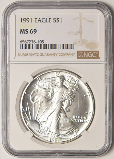 1991 Silver Eagle . . . . NGC MS-69