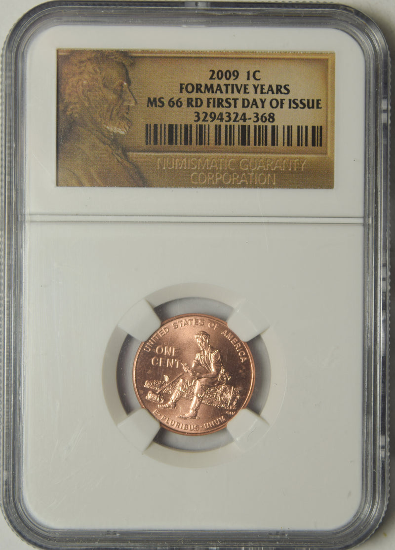 2009 Formative Years Lincoln Cent . . . . NGC MS-66 RD First Day of Issue