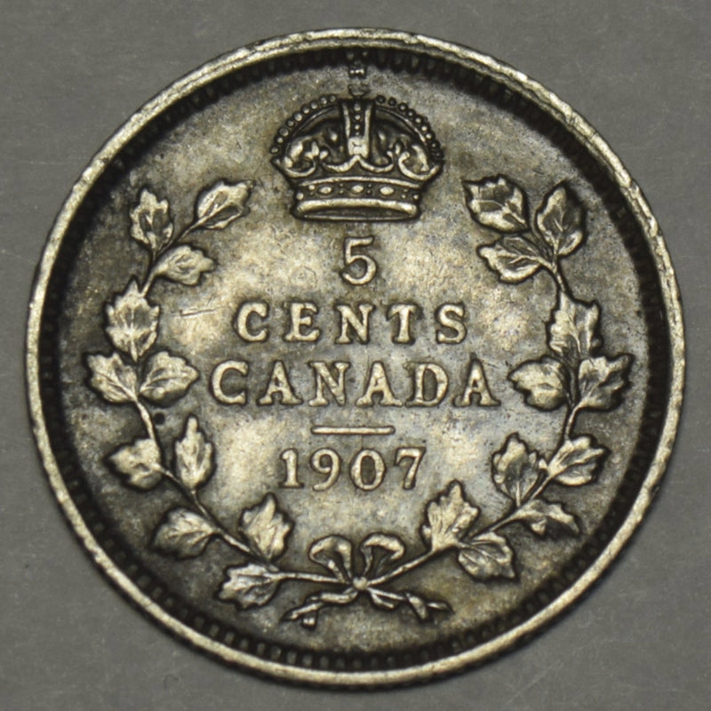 1907 Canadian 5 Cents . . . . Extremely Fine