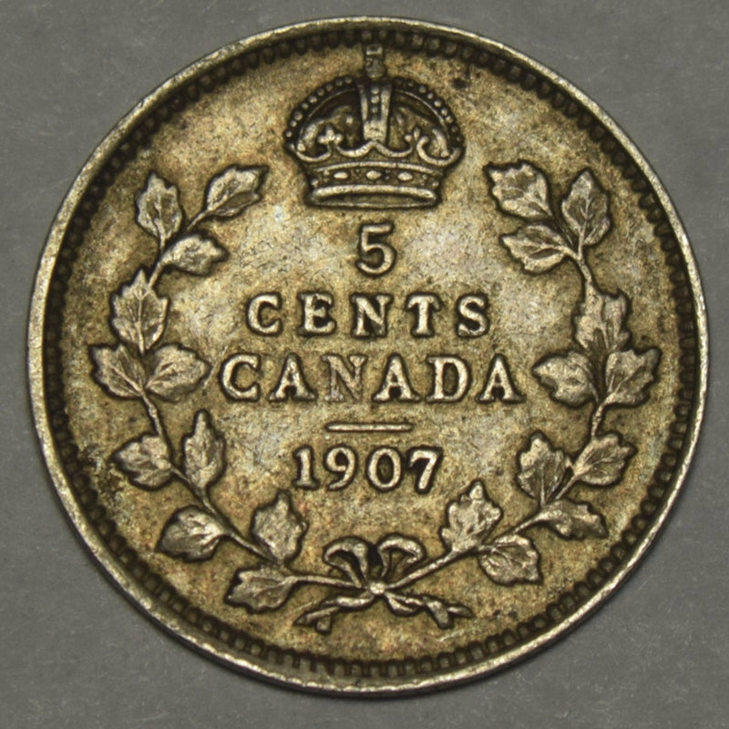 1907 Canadian 5 Cents . . . . XF/AU