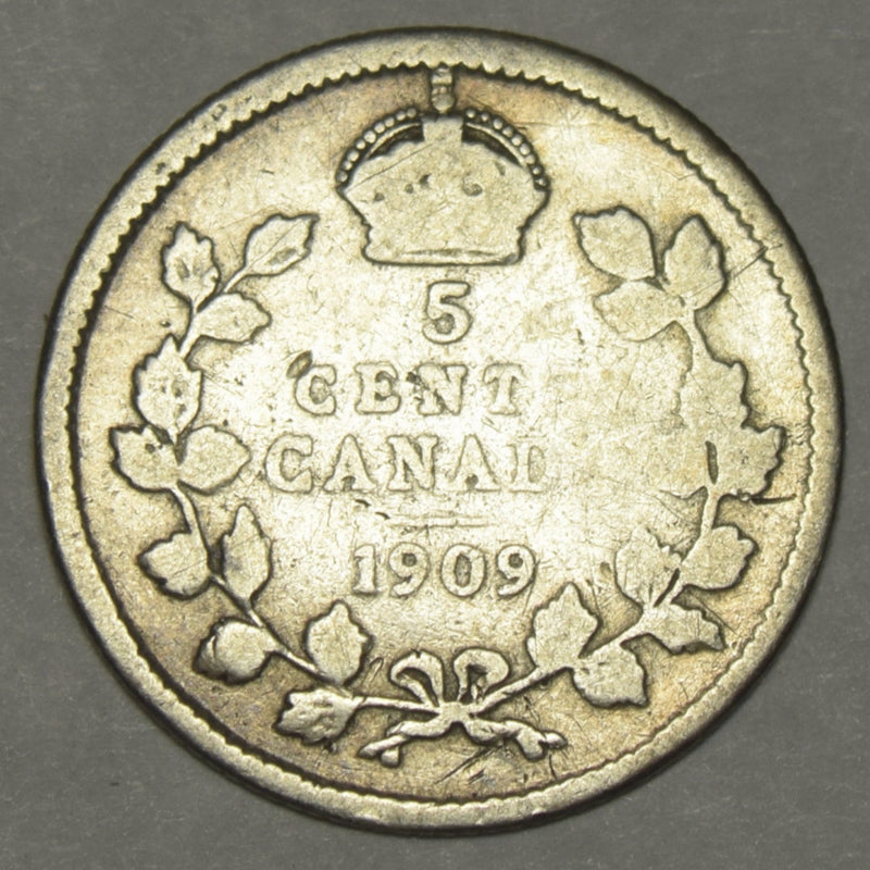 1909 Canadian 5 Cents . . . . Fine