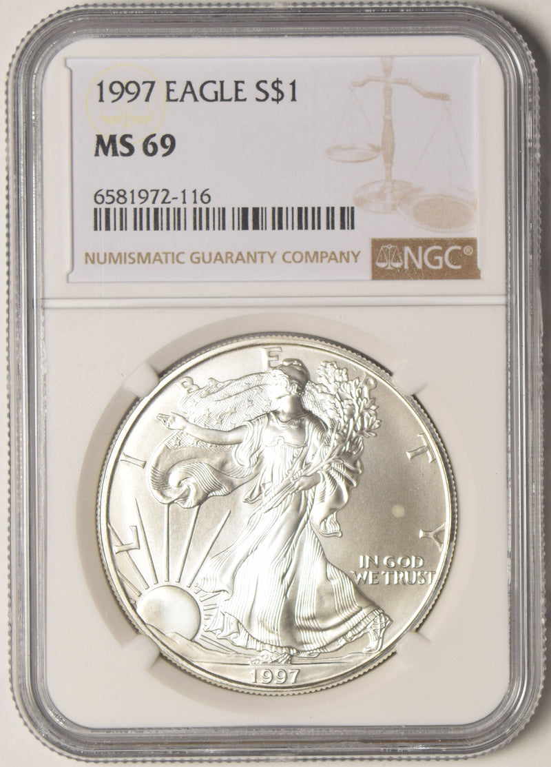 1997 Silver Eagle . . . . NGC MS-69