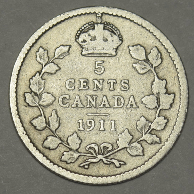 1911 Canadian 5 Cents . . . . Fine