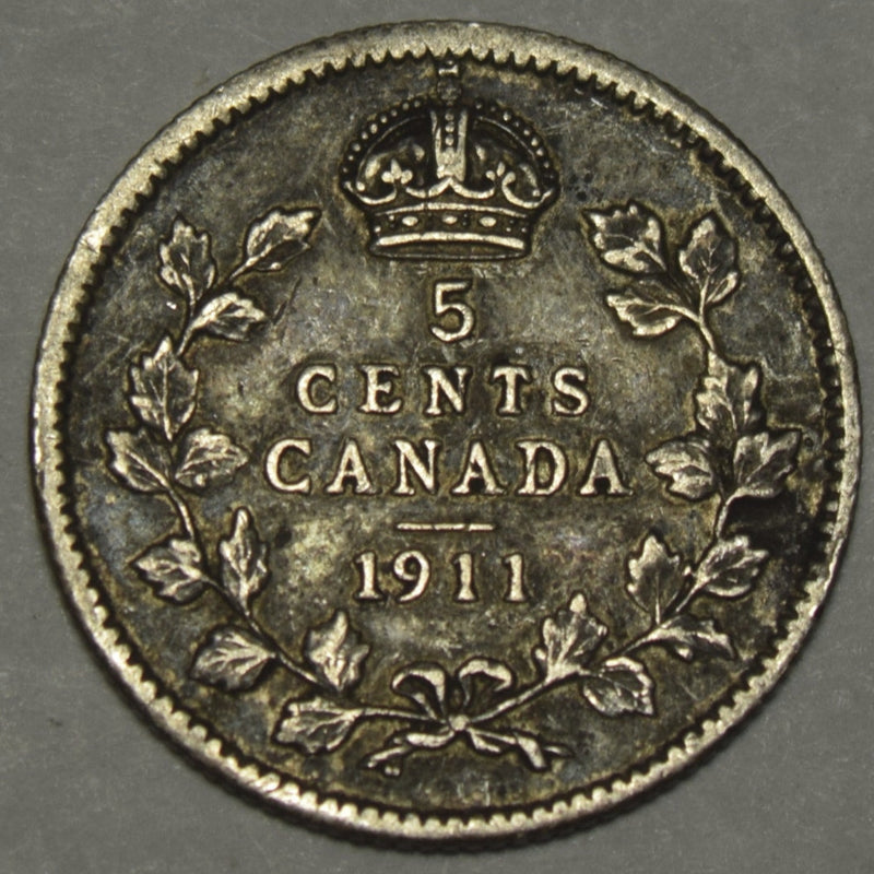 1911 Canadian 5 Cents . . . . Extremely Fine