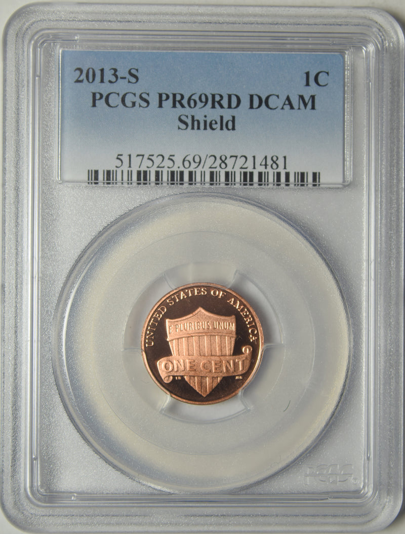 2013-S Lincoln Shield Cent . . . . PCGS PR-69 RD DCAM