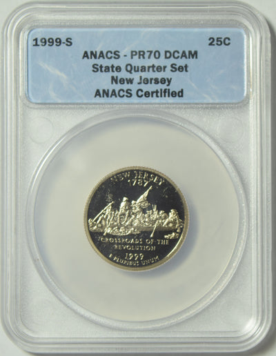 1999-S New Jersey State Quarter . . . . ANACS PR-70 DCAM