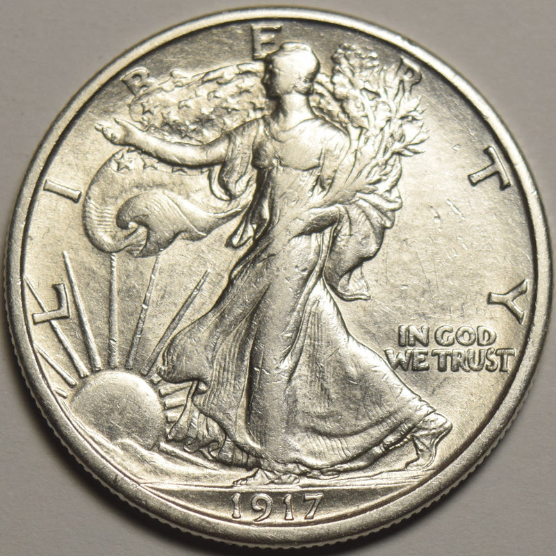 1917-S Reverse Walking Liberty Half . . . . Choice About Uncirculated