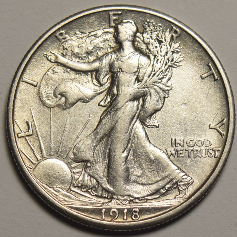 1918-S Walking Liberty Half . . . . Choice About Uncirculated