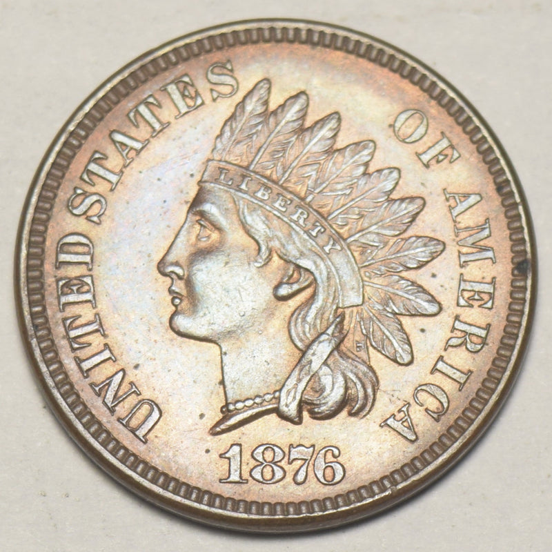 1876 Indian Cent . . . . Select BU Red/Brown
