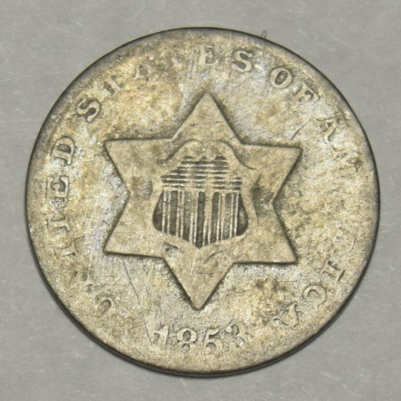 1853 Silver Three Cent Piece . . . . Good
