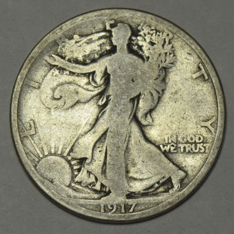 1917-D Reverse Walking Liberty Half . . . . Very Good